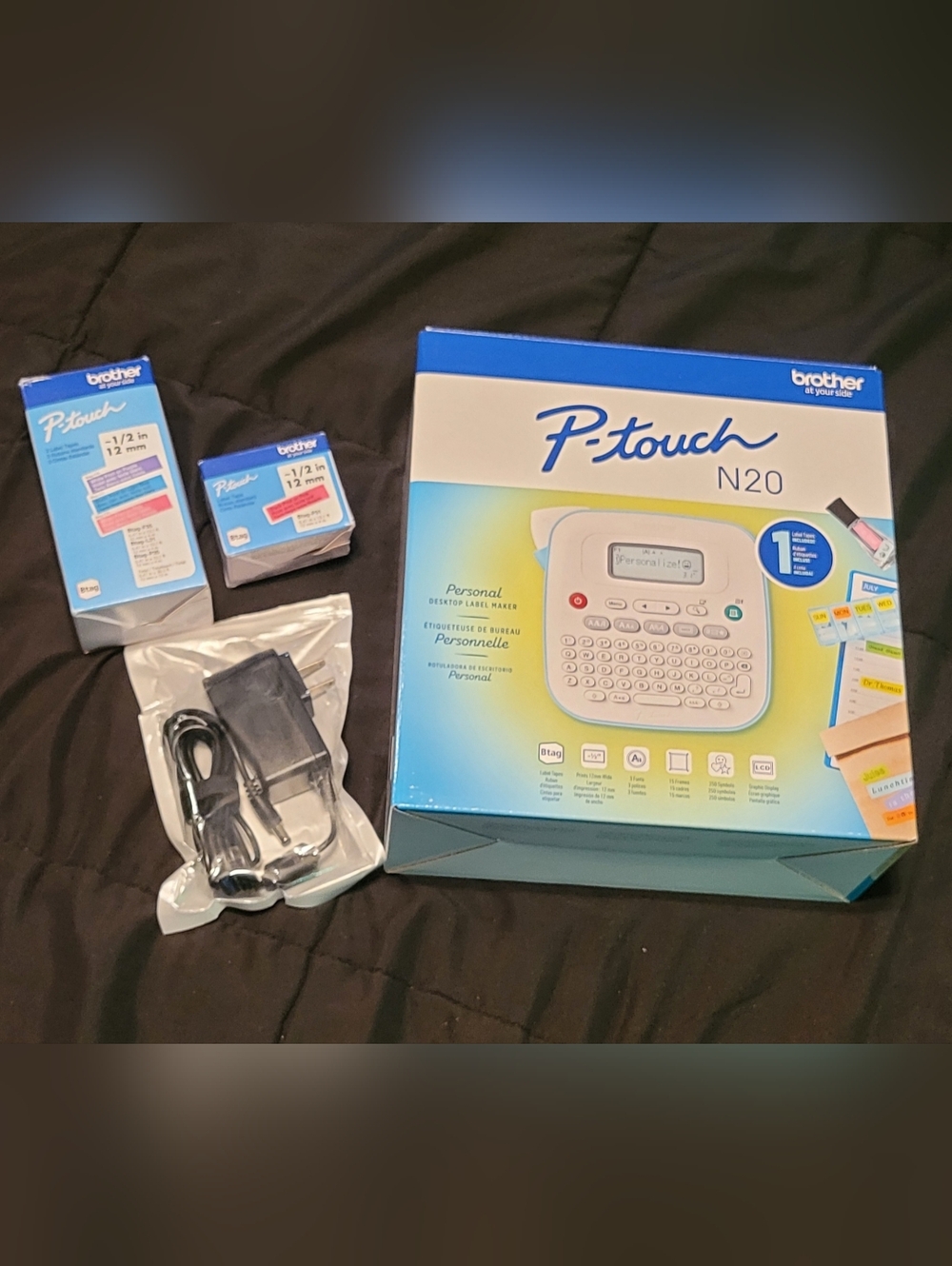 Brother P-touch N20 Label Maker Kit - White & Blue